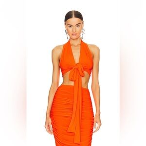 NEVER WORN: Norma Kamali, Halter Wrap Top in Orange